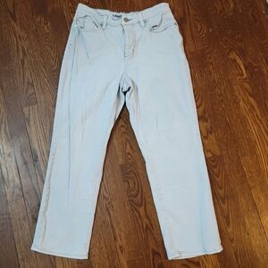Lands End Faded High Rise Light Gray Straight Jeans